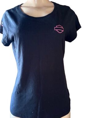Harley-Davidson Black Tee with Pink Emblem